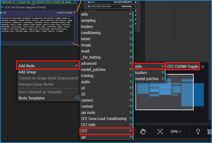 ComfyUI Add CFZ CUDNN Toggle Node