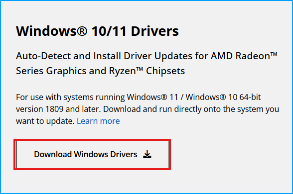 AMD Drivers Download Page
