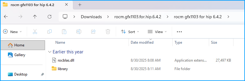 Extracted ROCm Library Files