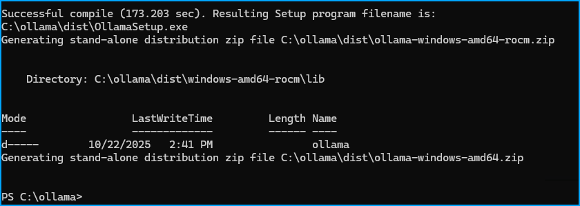 Ollama Build Script Complete