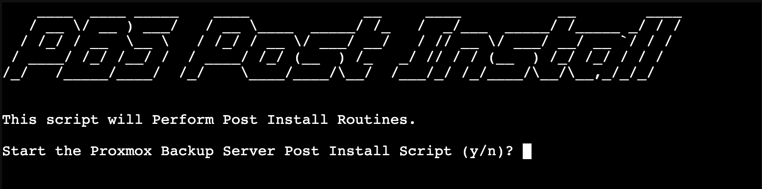 PBS Post Install script start prompt