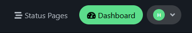 Uptime Kuma navigation bar with Status Pages and Dashboard buttons